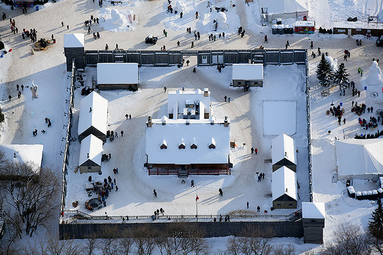 Festival du Voyegeur Fort Gibraltar aerial