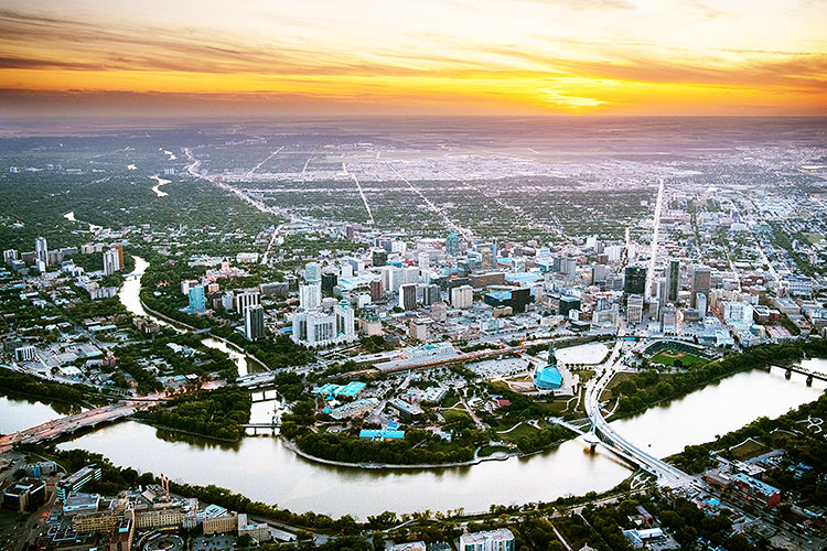 Forks Winnipeg Aerial